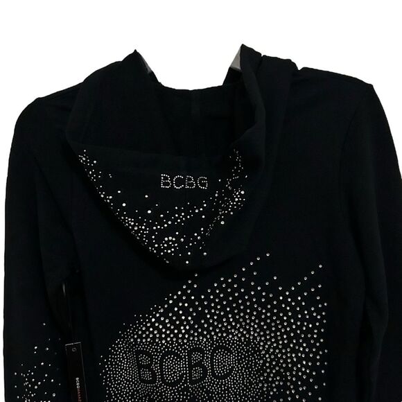 BCBGMAXAZRIA NWT ($280) 2pc Rhinestone Zip Up Hoodie/Pant Tracksuit - Picture 6 of 16